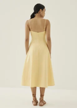 Arla Padded Tweed Fit & Flare Midi Dress