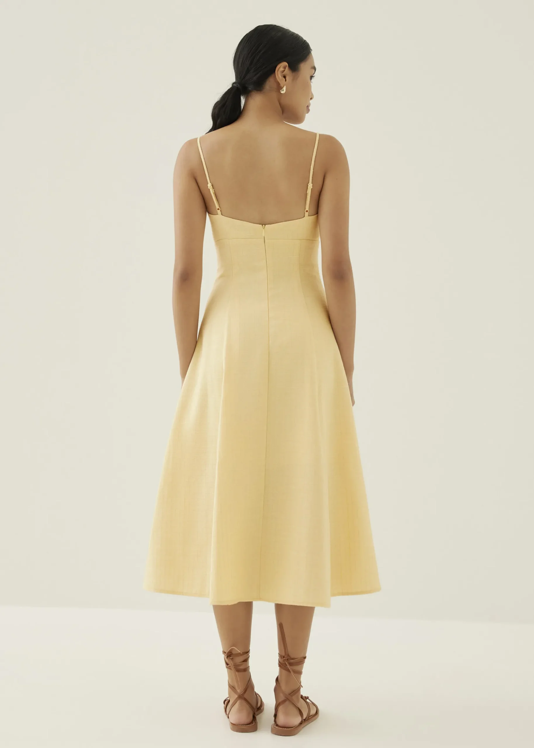 Arla Padded Tweed Fit & Flare Midi Dress