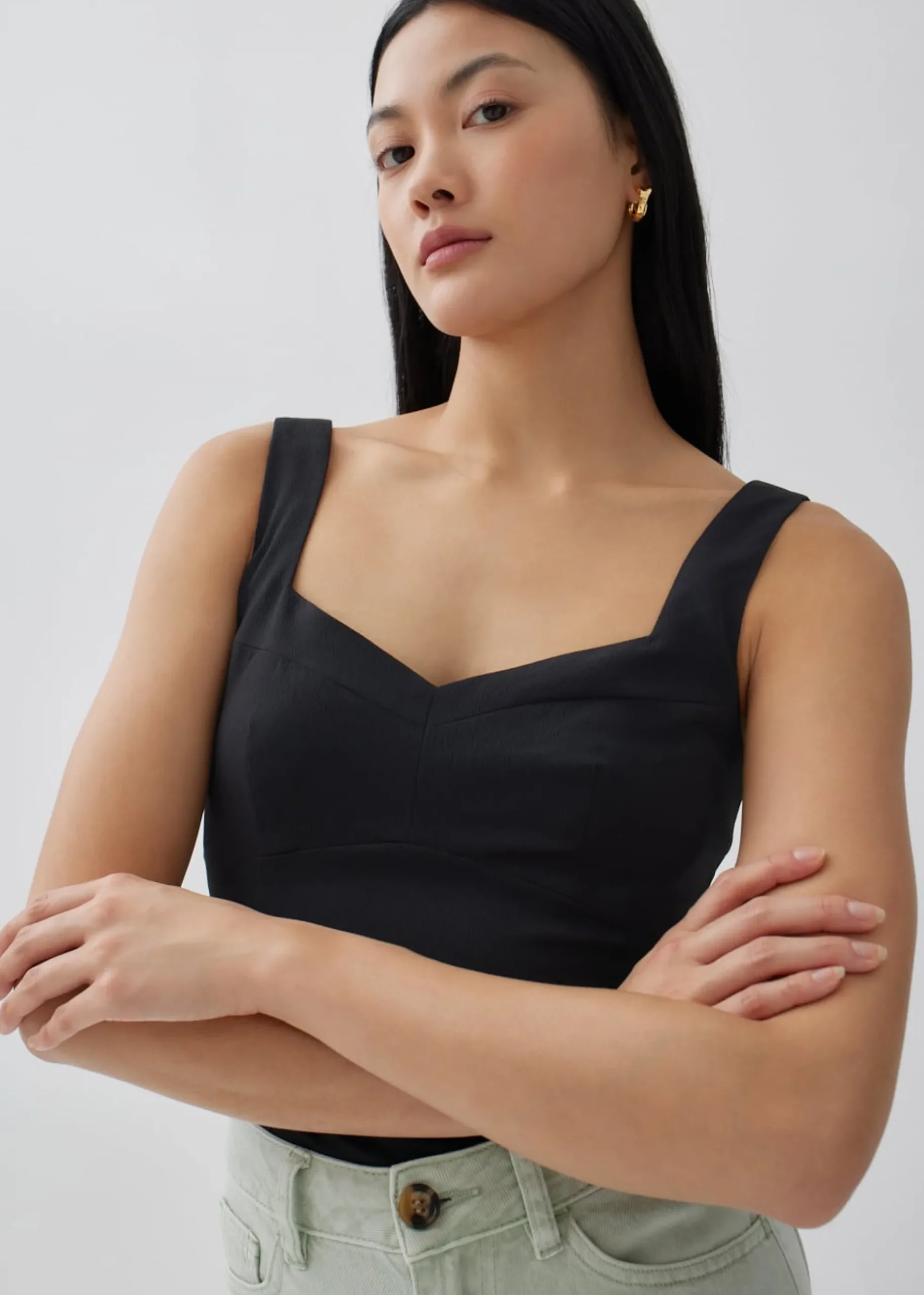 Arlene Textured Bustier Top