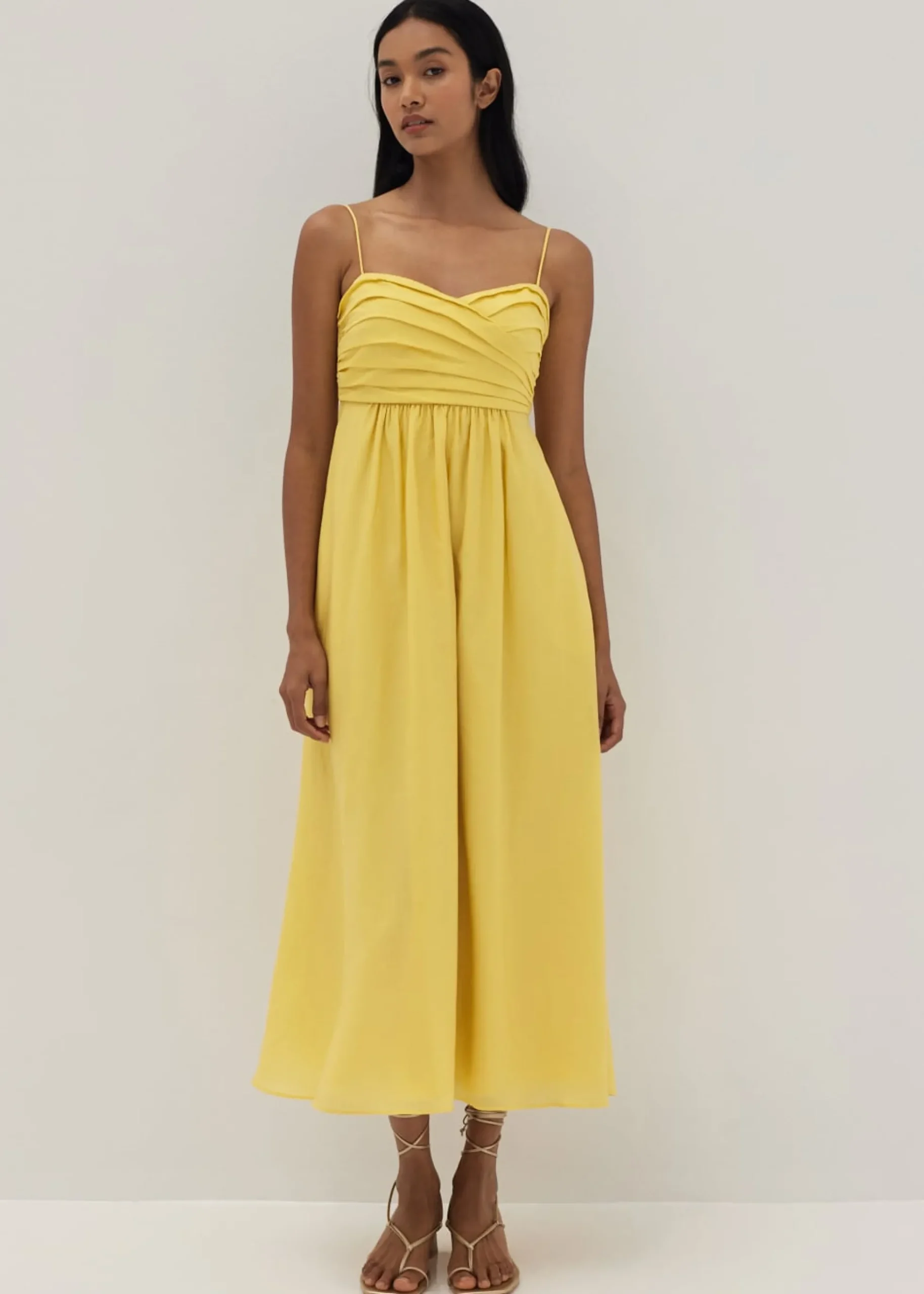 Arlette Pleat Fit & Flare Dress