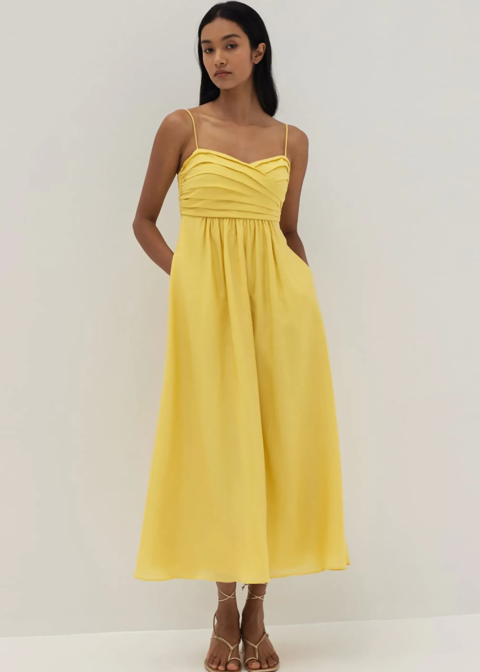 Arlette Pleat Fit & Flare Dress