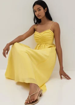 Arlette Pleat Fit & Flare Dress