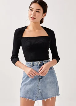 Astreed Square Neck Knit Top