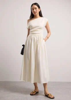 Asymmetric Fit & Flare Midaxi Dress