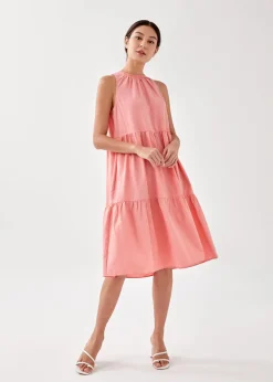 Audre Textured Trapeze Midi Dress