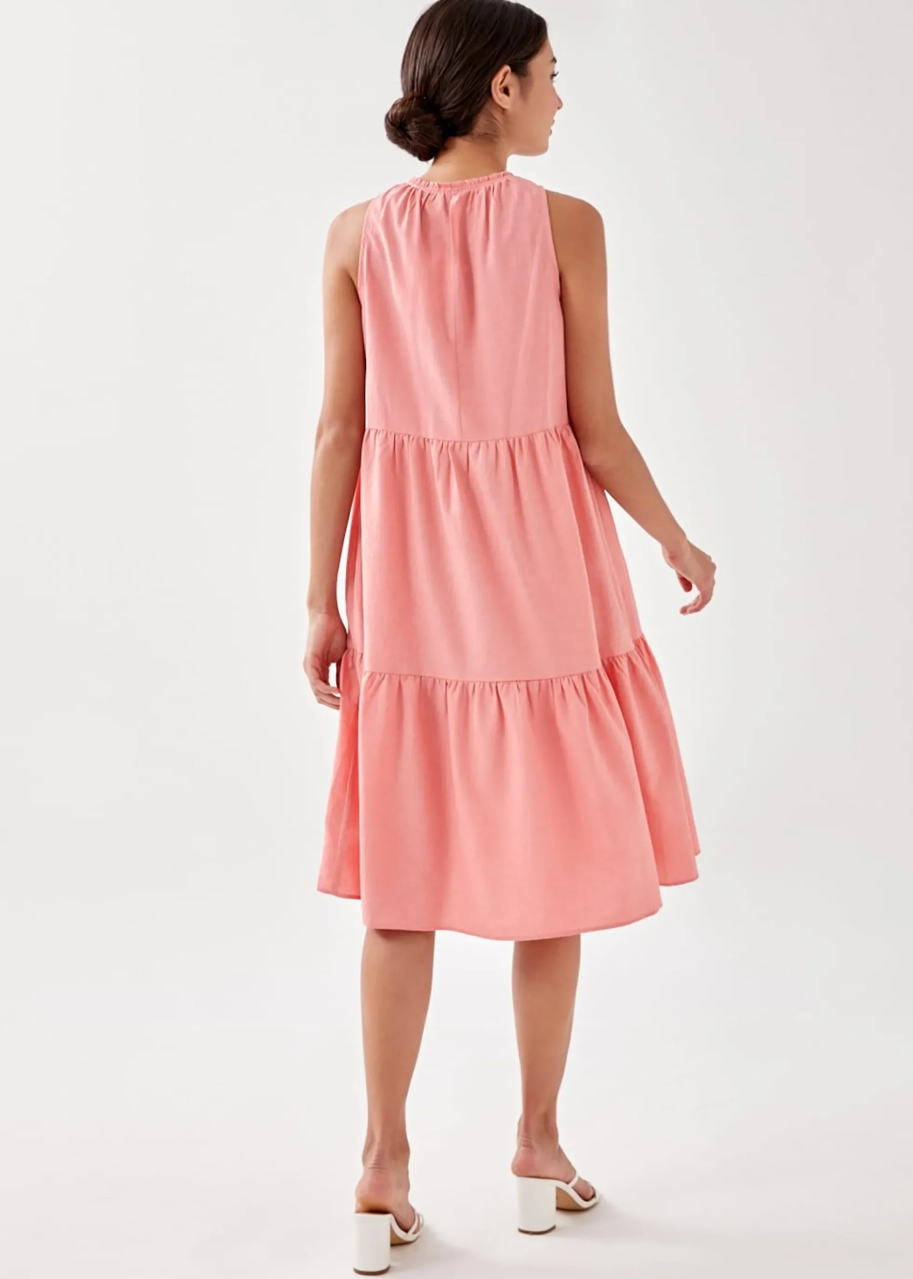 Audre Textured Trapeze Midi Dress
