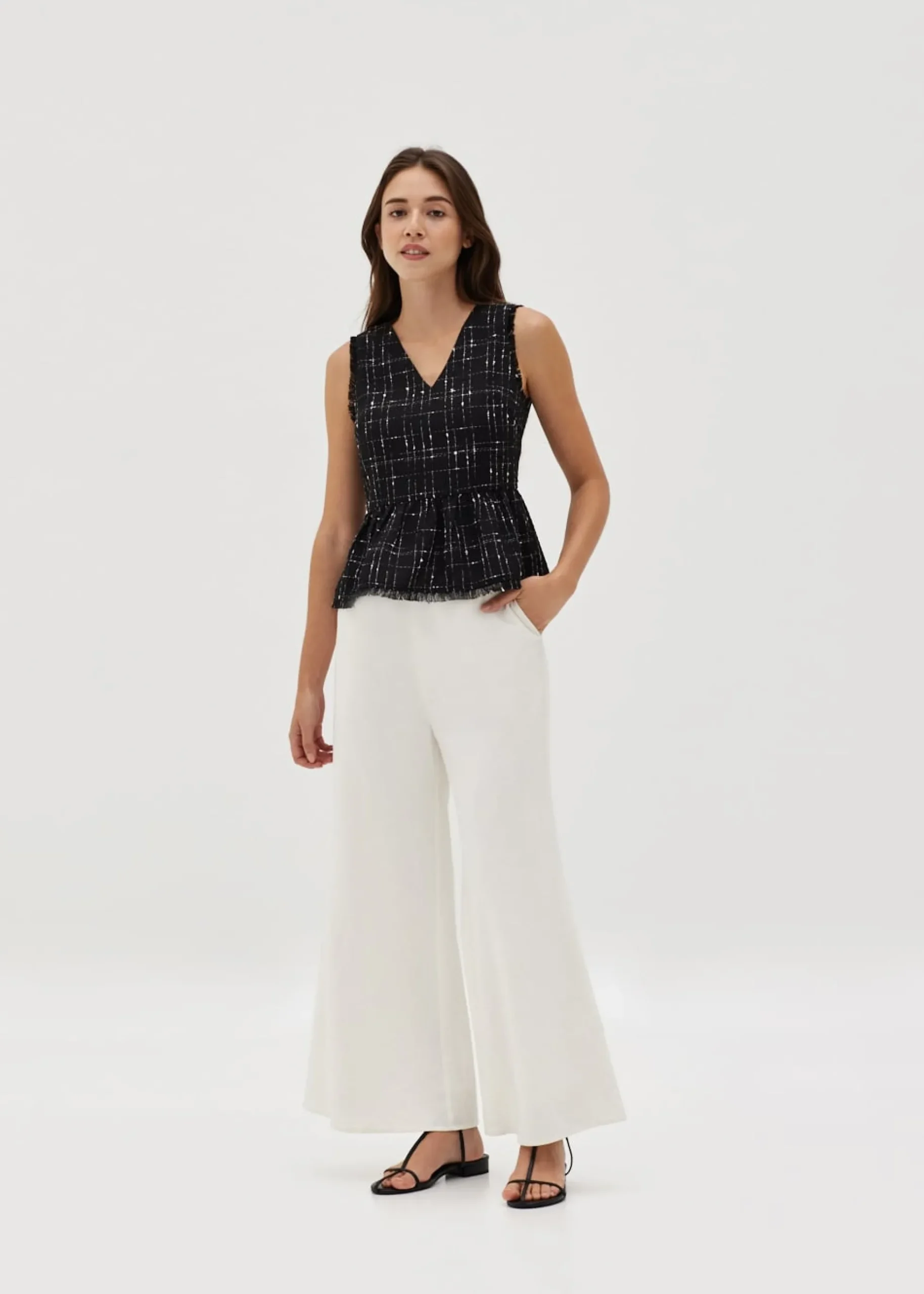 Audrie Tweed Peplum Top