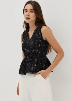 Audrie Tweed Peplum Top