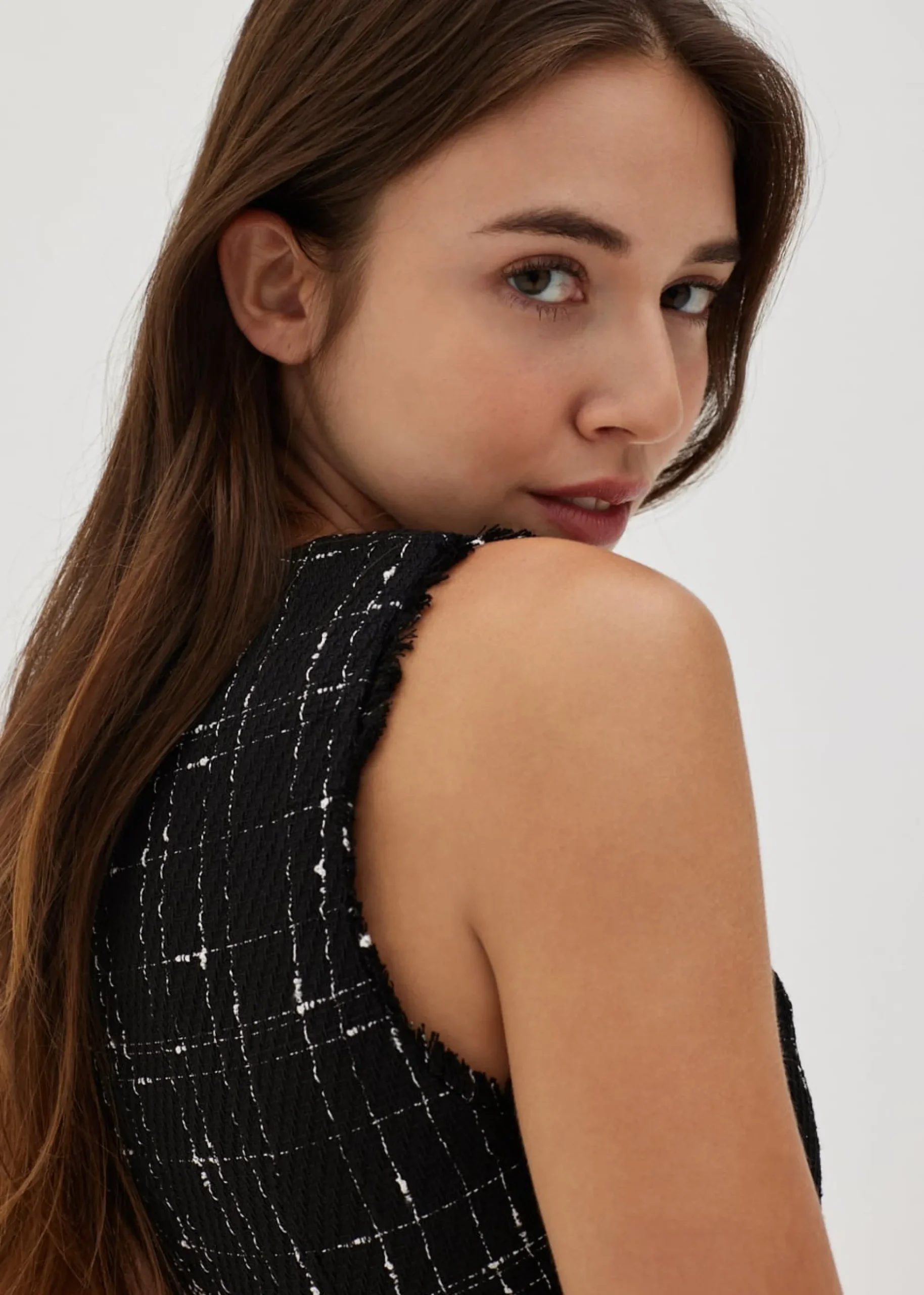 Audrie Tweed Peplum Top