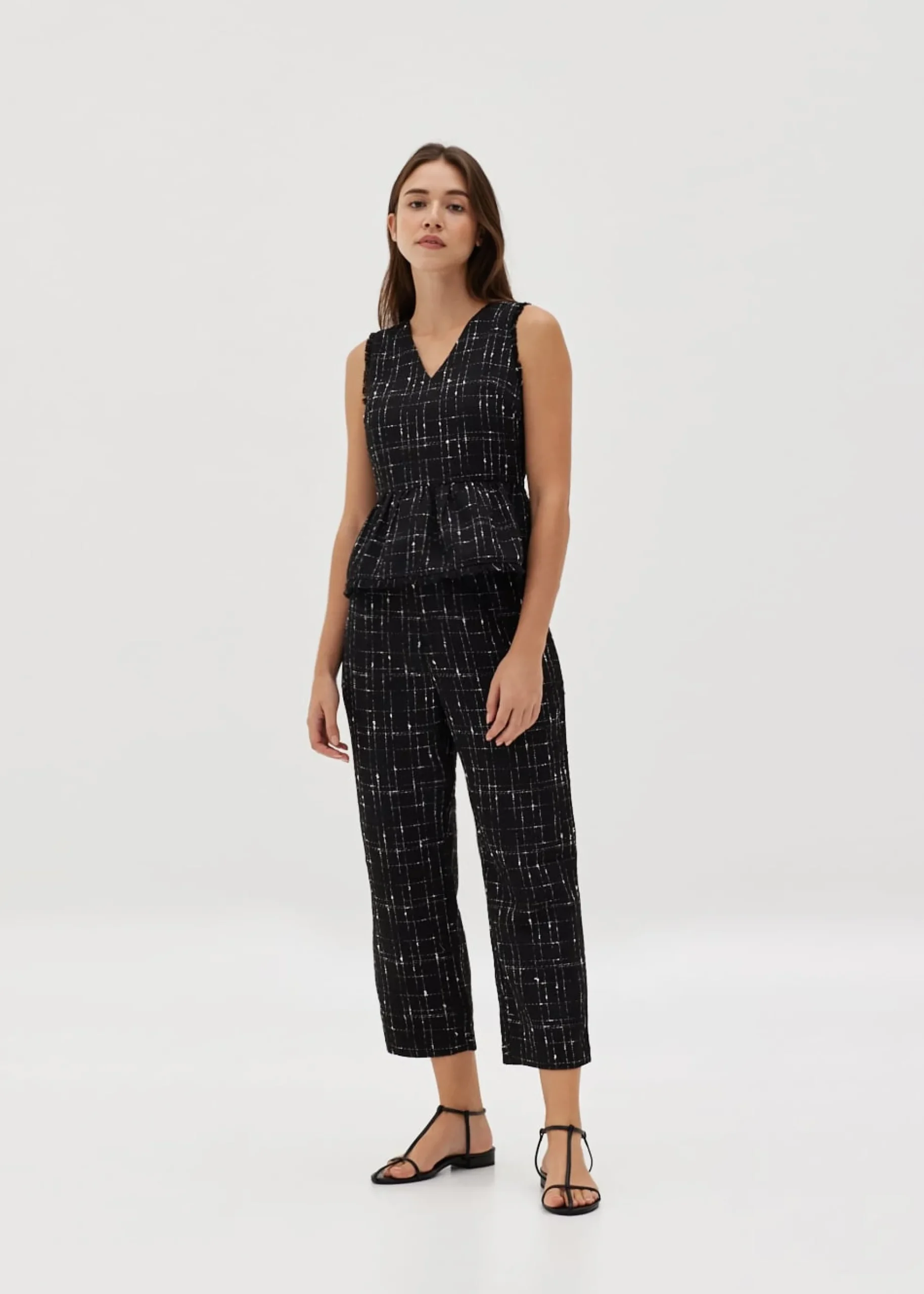 Audrie Tweed Peplum Top