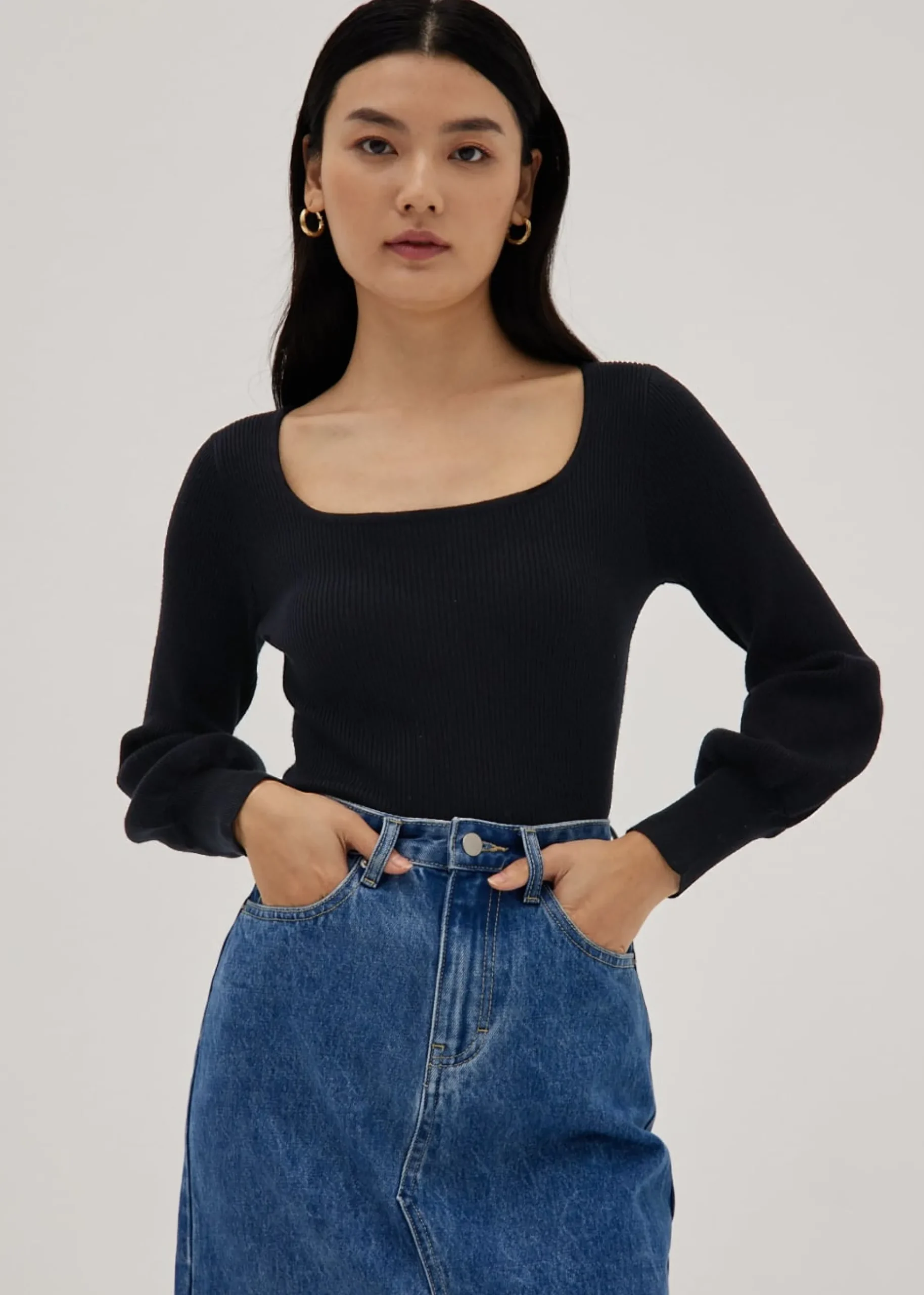 Austine Puff Sleeve Knit Top