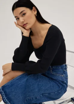Austine Puff Sleeve Knit Top