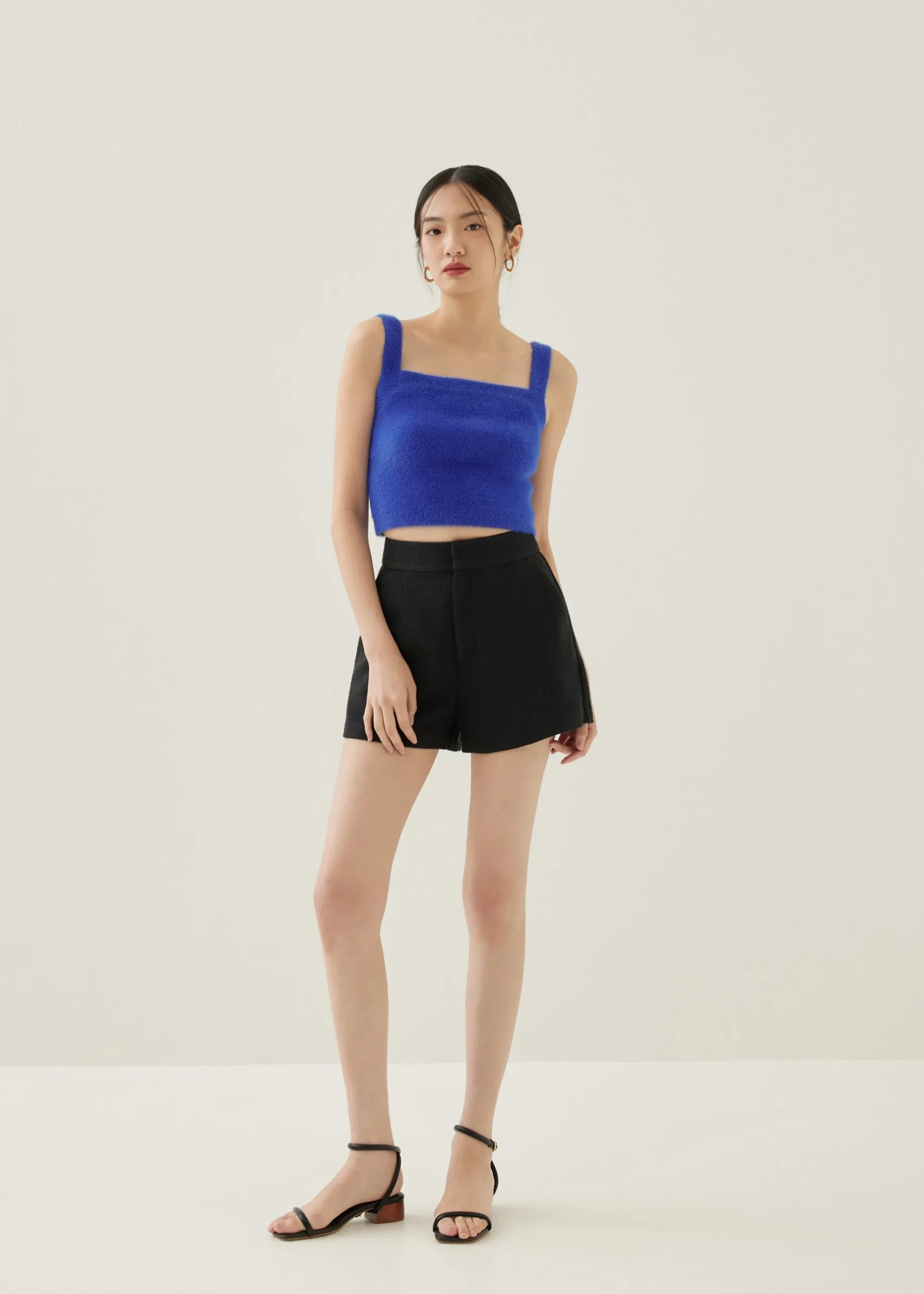 Avia Fuzzy Knit Crop Camisole Top