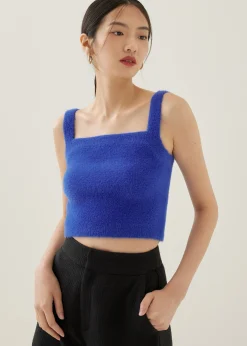 Avia Fuzzy Knit Crop Camisole Top