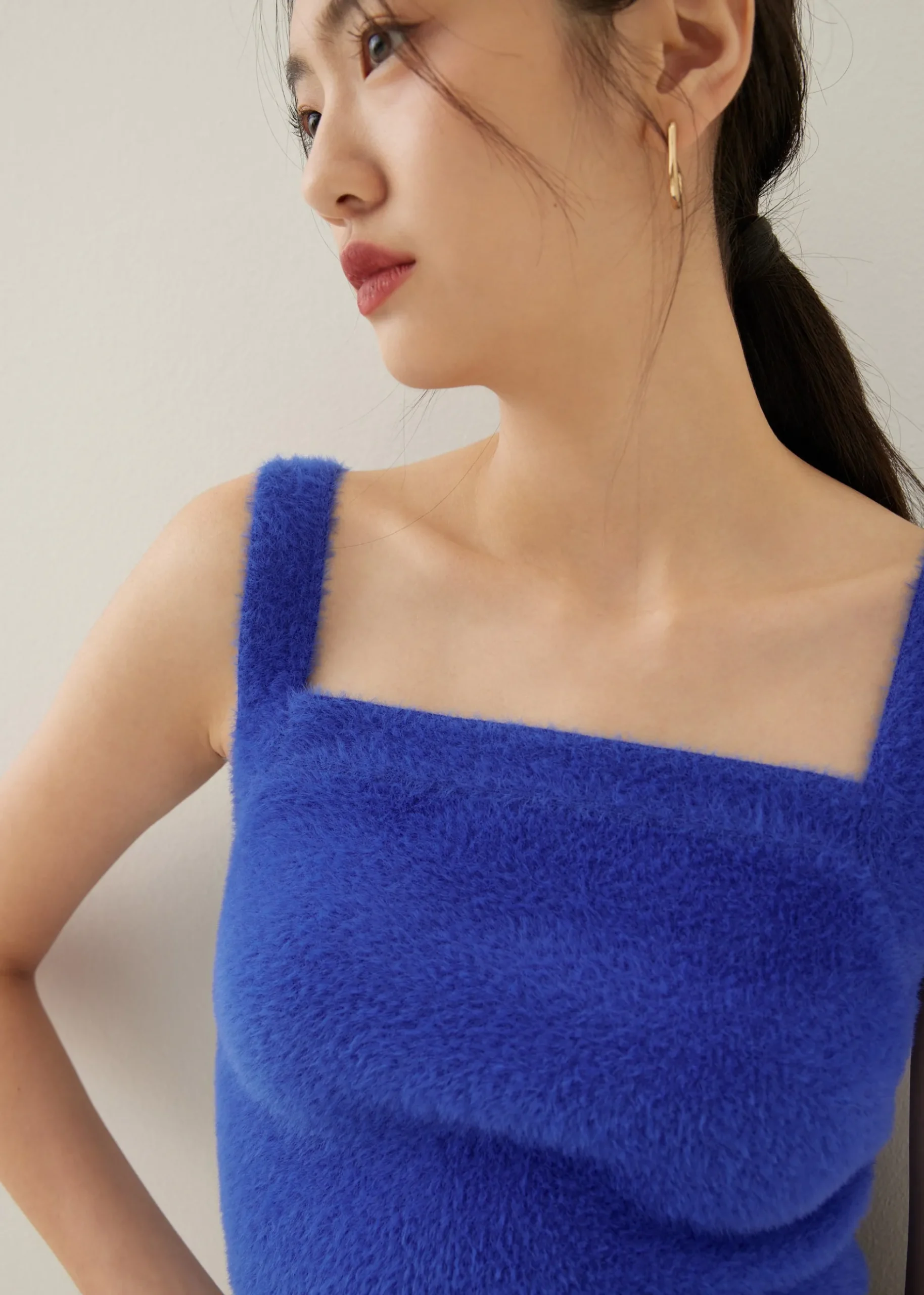 Avia Fuzzy Knit Crop Camisole Top