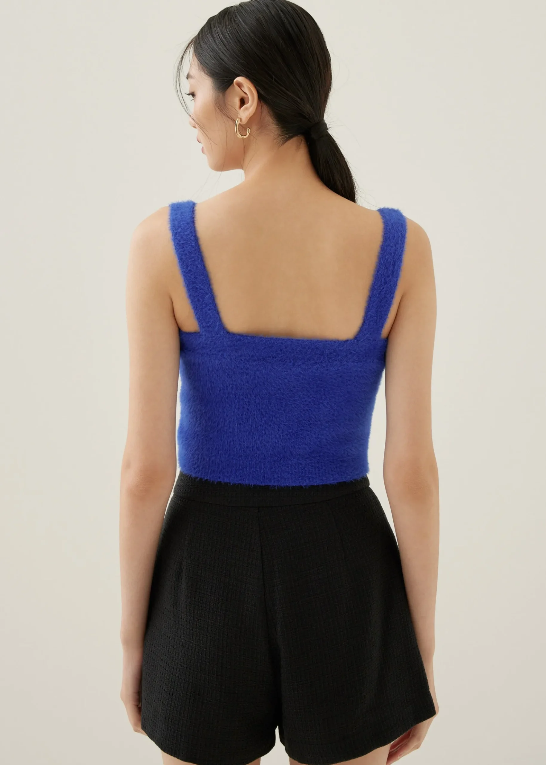 Avia Fuzzy Knit Crop Camisole Top