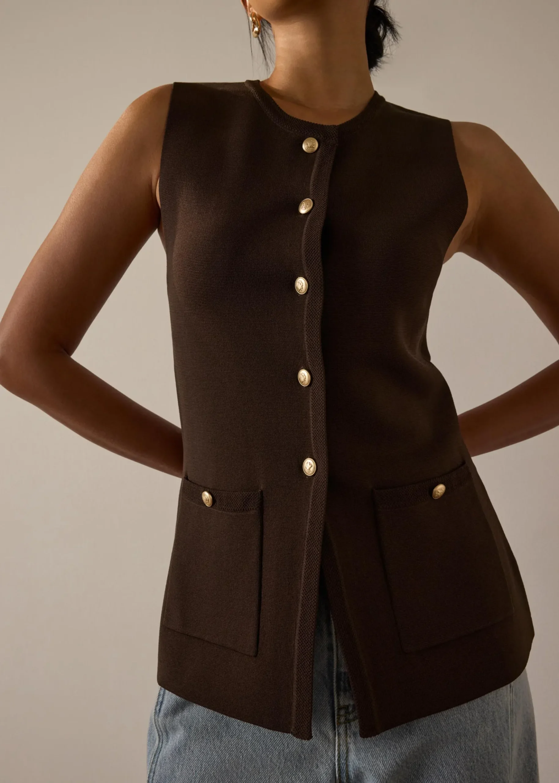 Ayami Knit Fitted Vest