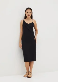 Ayesha Asymmetric Drape Front Column Dress