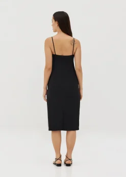 Ayesha Asymmetric Drape Front Column Dress