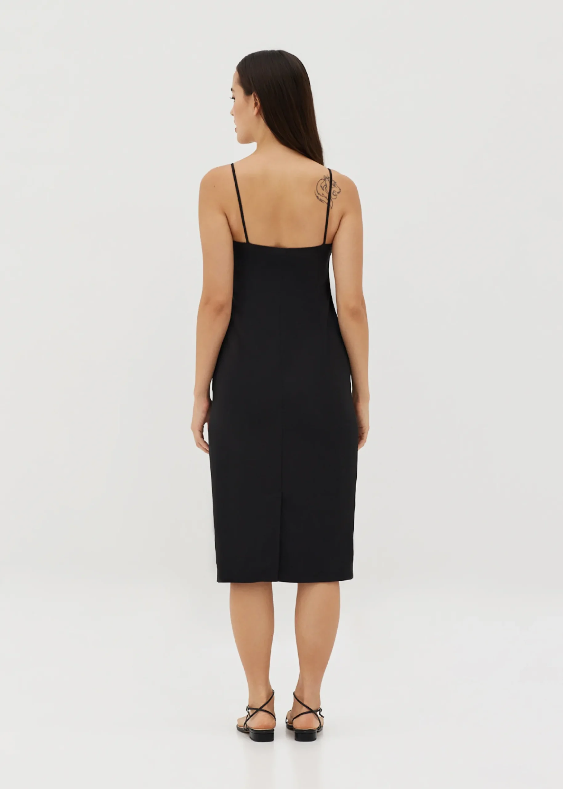 Ayesha Asymmetric Drape Front Column Dress