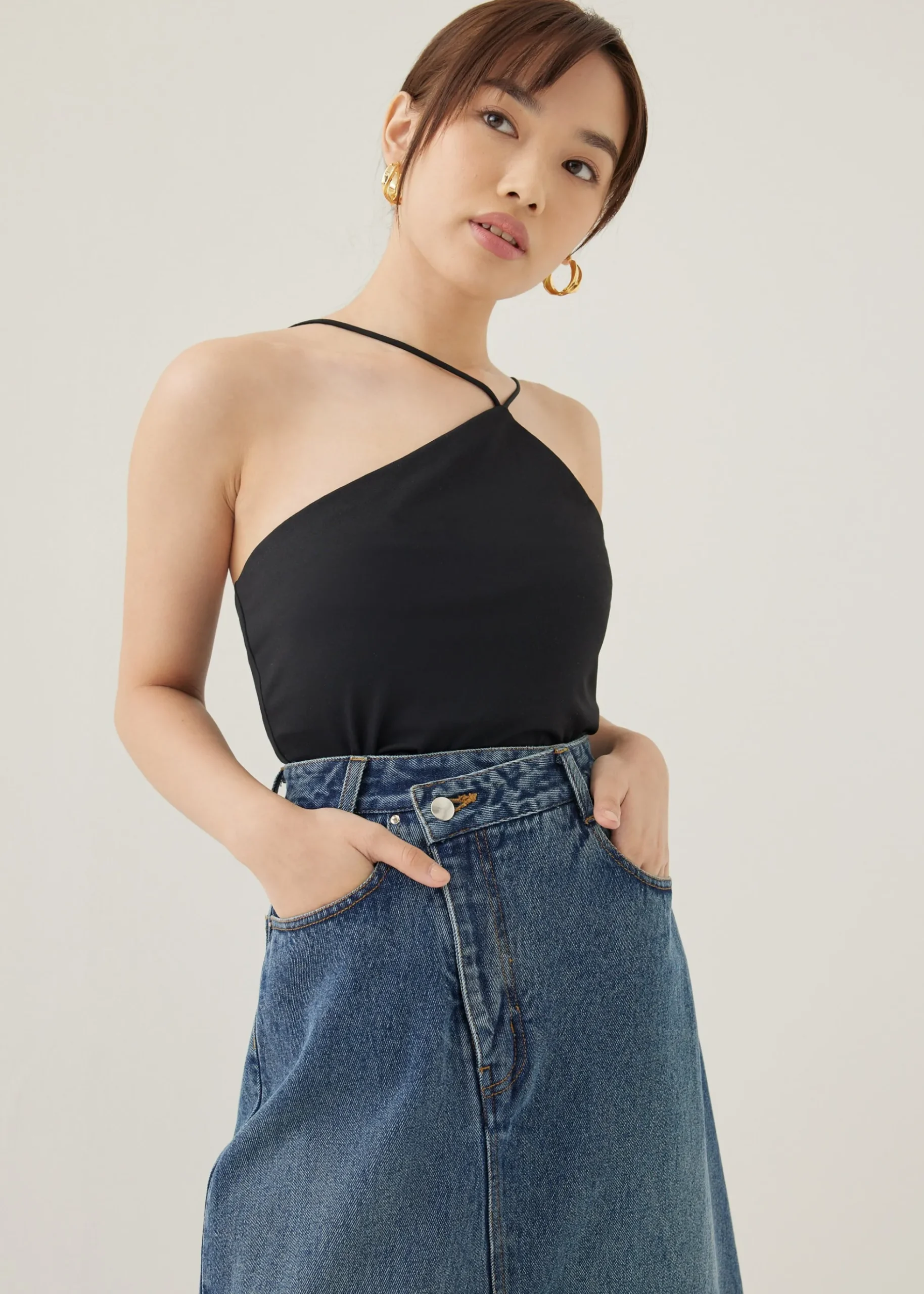 Babeth Padded Jersey Asymmetric Top