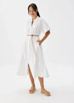 Belted Cotton Shirt Dress