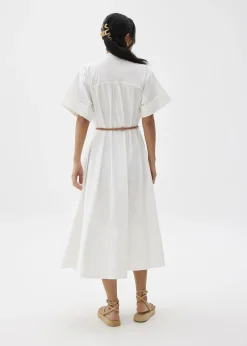 Belted Cotton Shirt Dress
