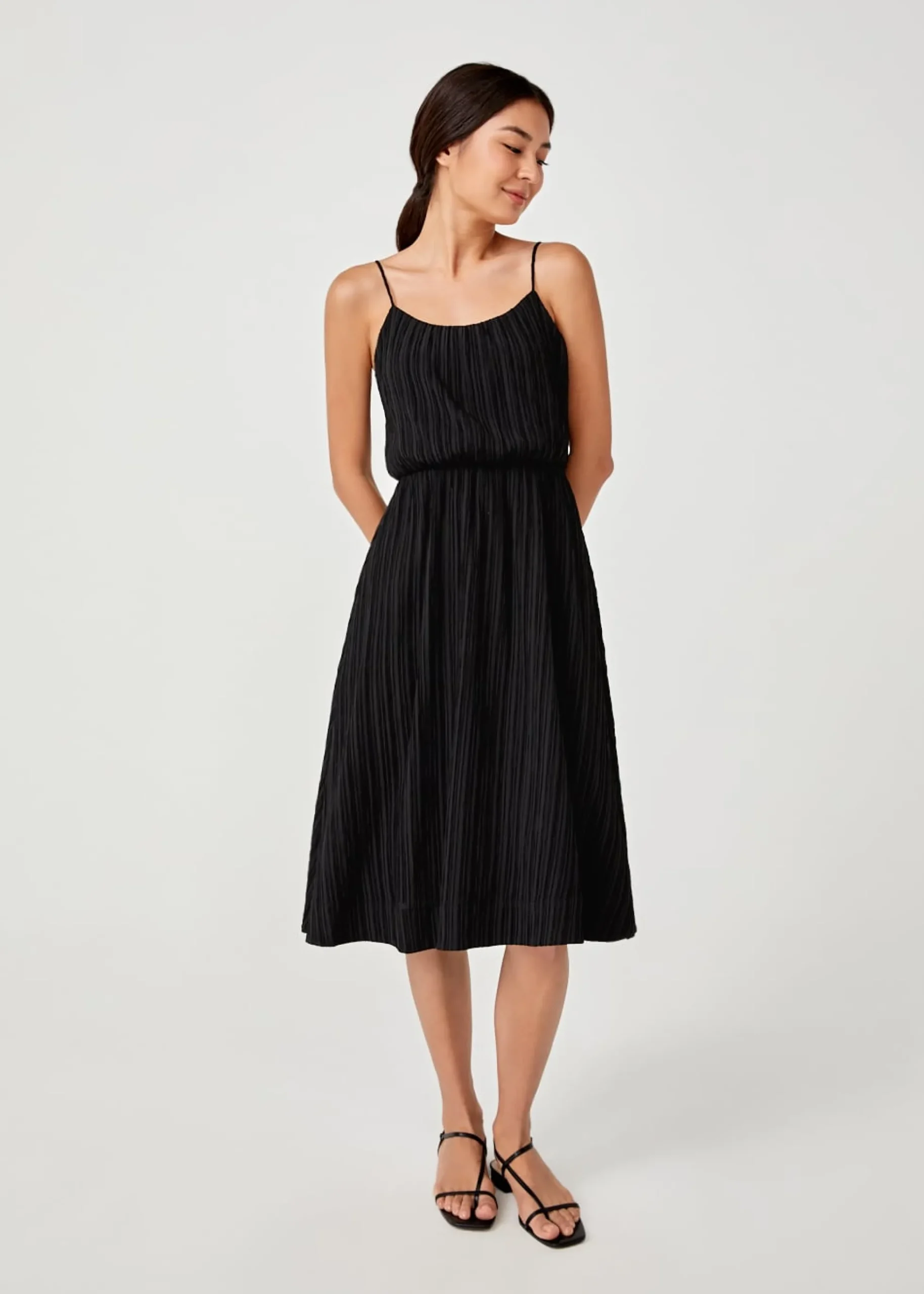 Bess Tie Back Textured Midi Dress