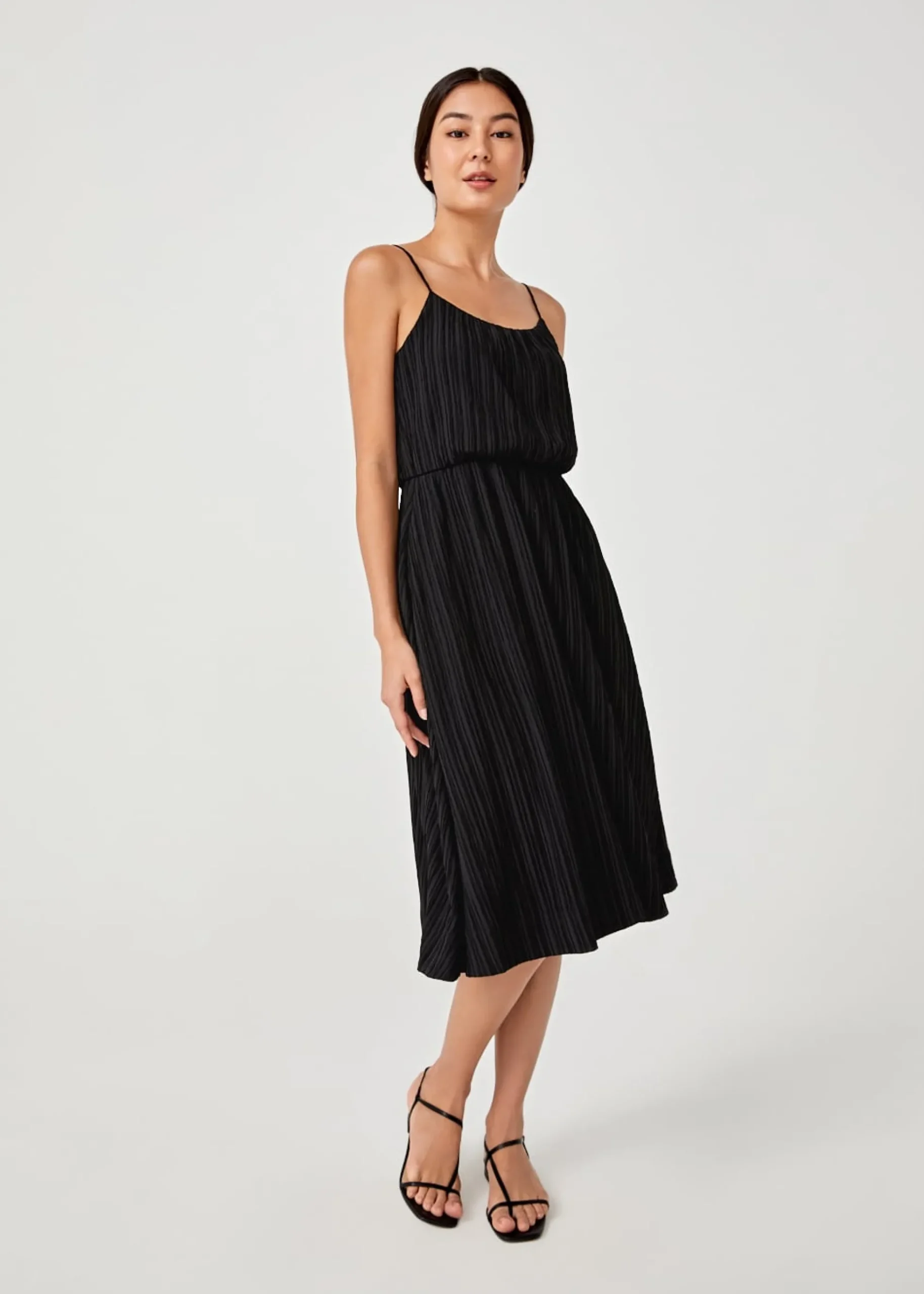 Bess Tie Back Textured Midi Dress