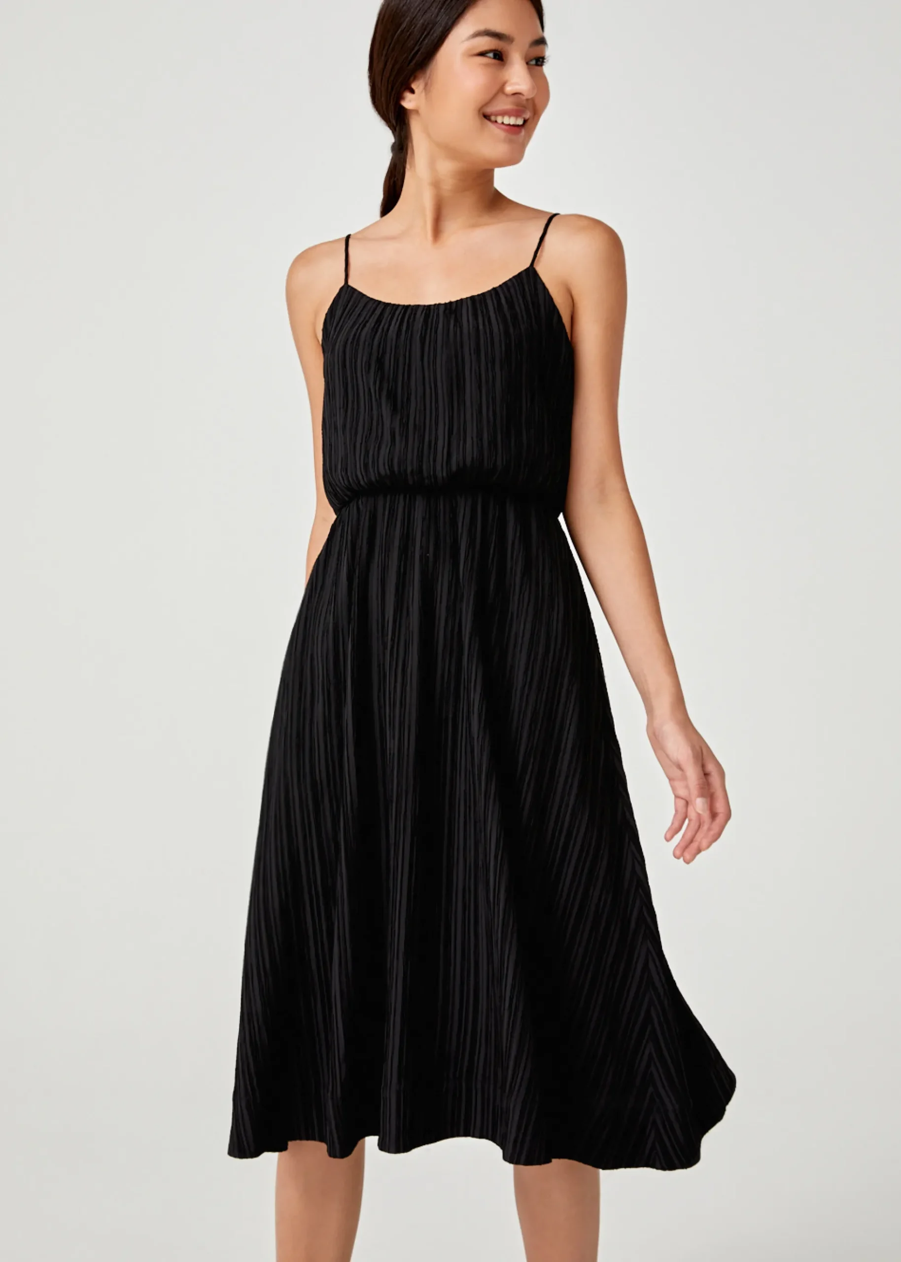 Bess Tie Back Textured Midi Dress