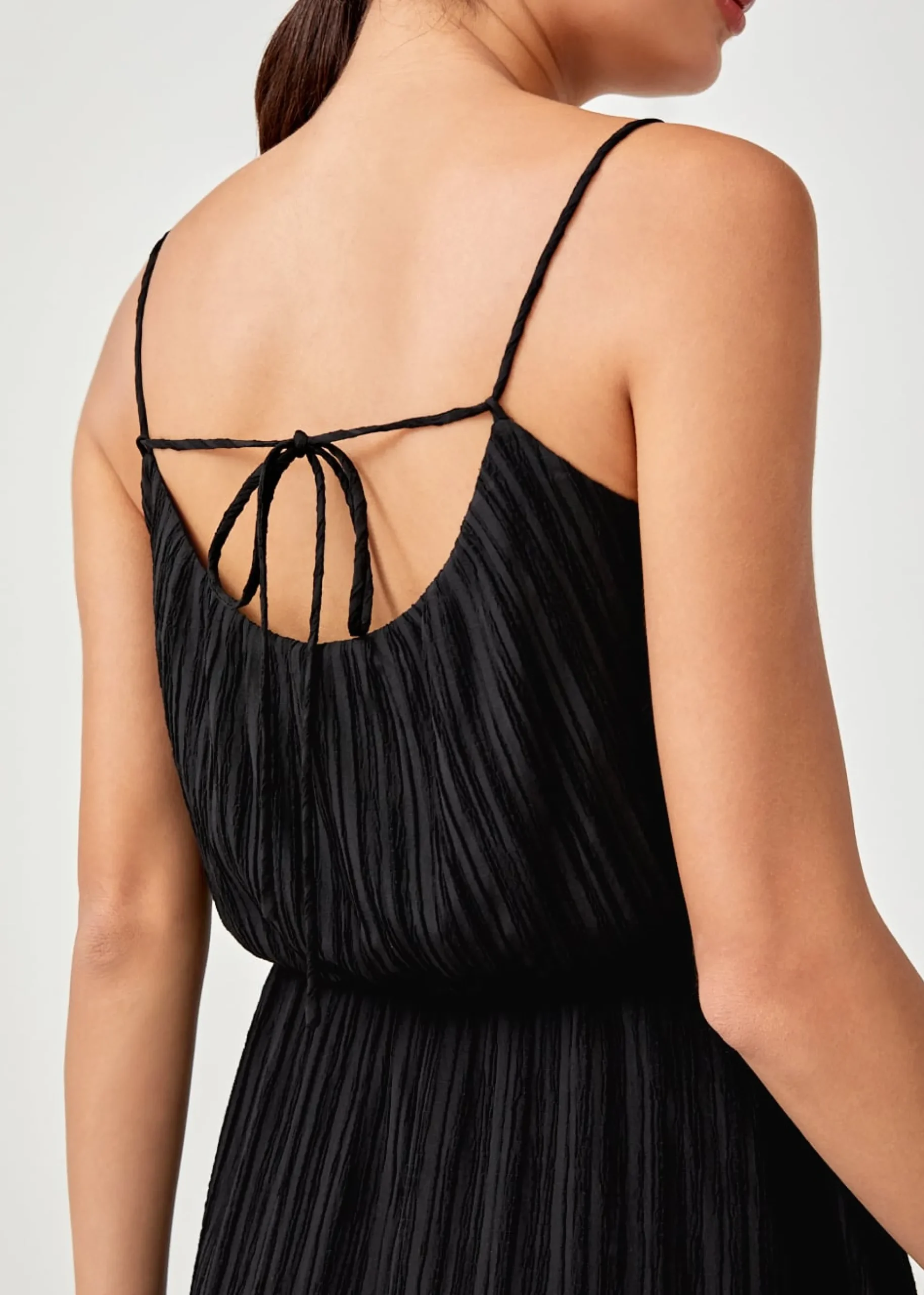 Bess Tie Back Textured Midi Dress