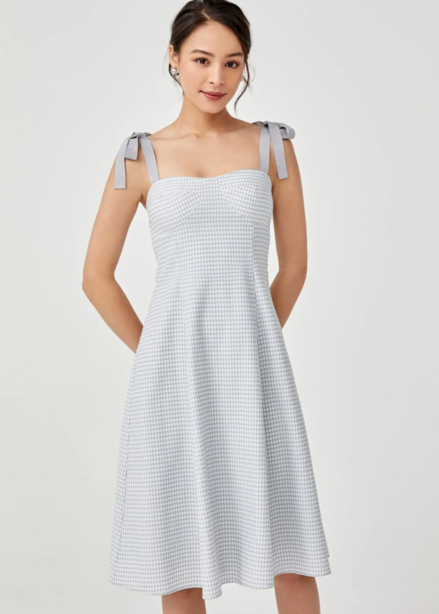 Betulia Gingham Padded Bustier Dress