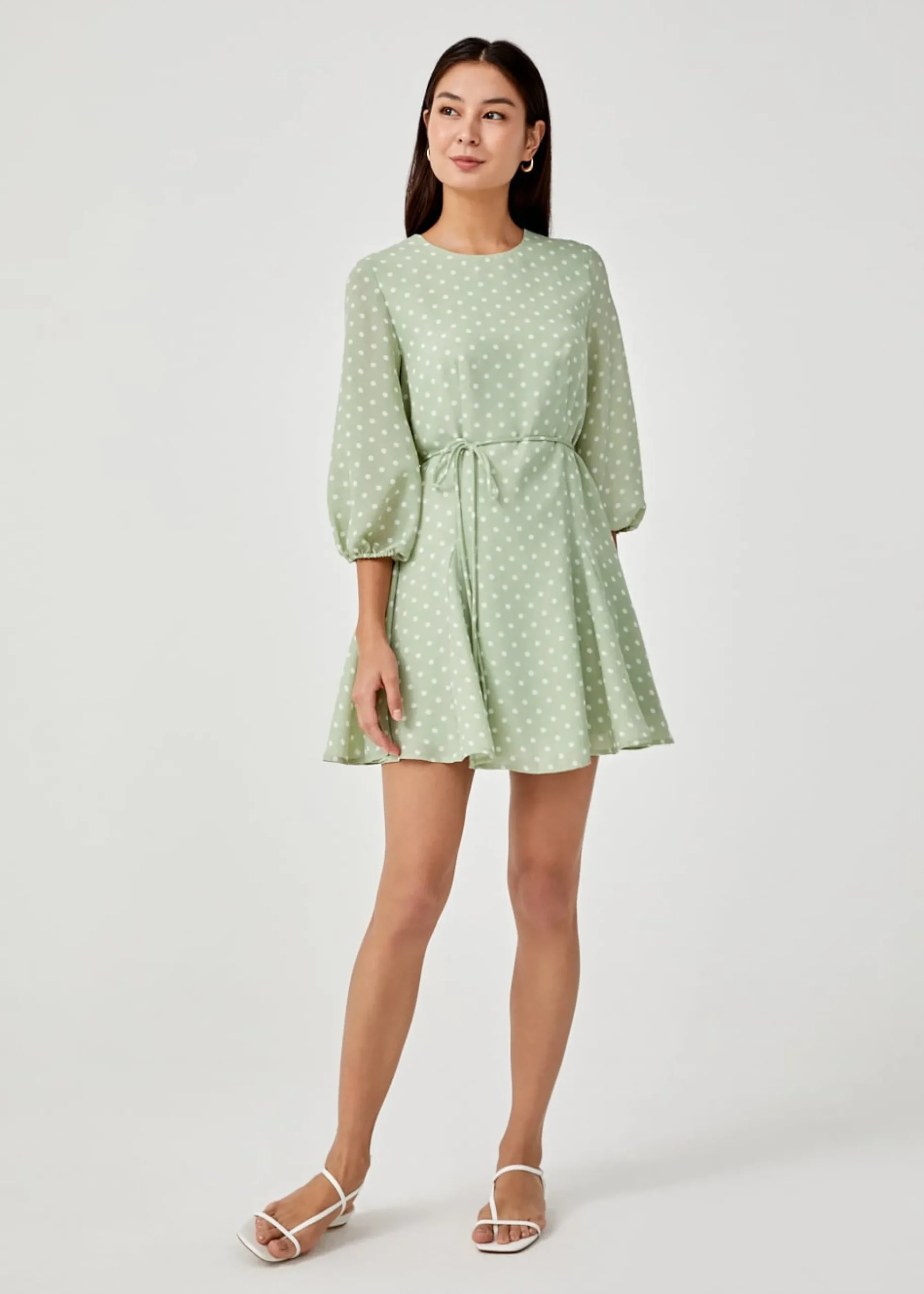 Biana Polka Dot Swing Dress
