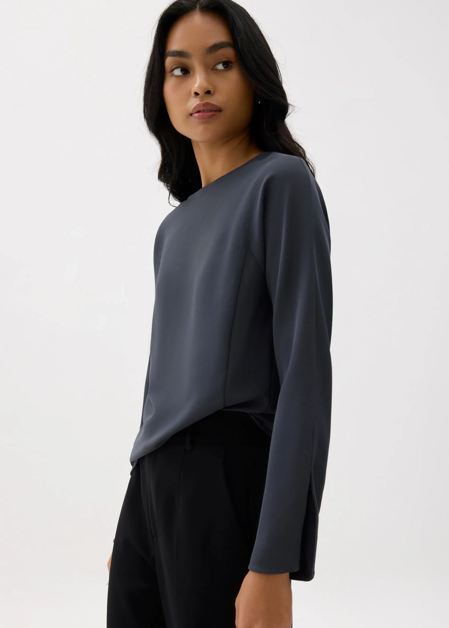 Boat Neck Batwing Blouse