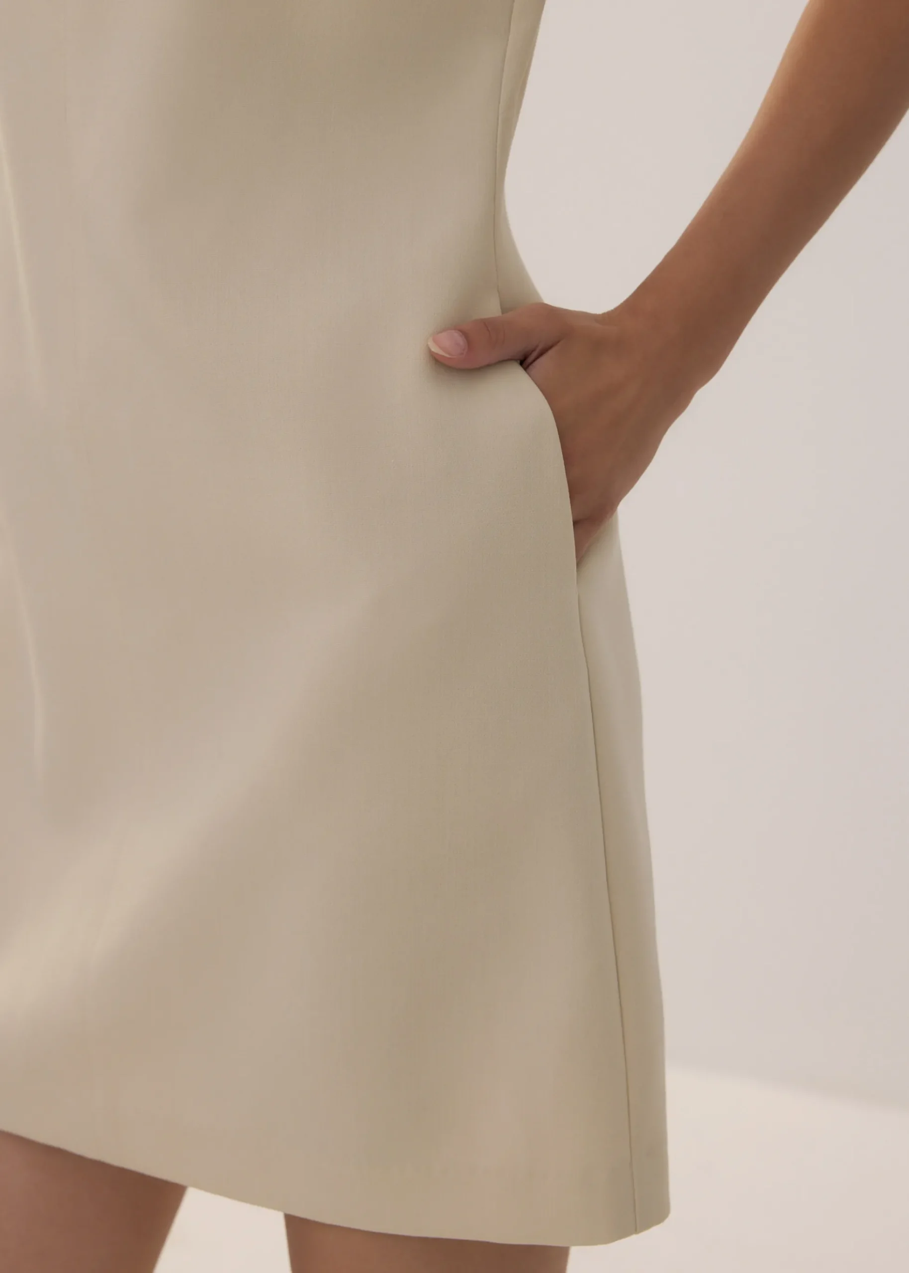 Boat Neck Shift Mini Dress