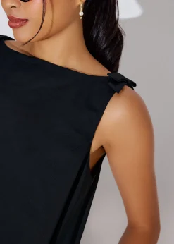 Boat Neck Swing Mini Dress