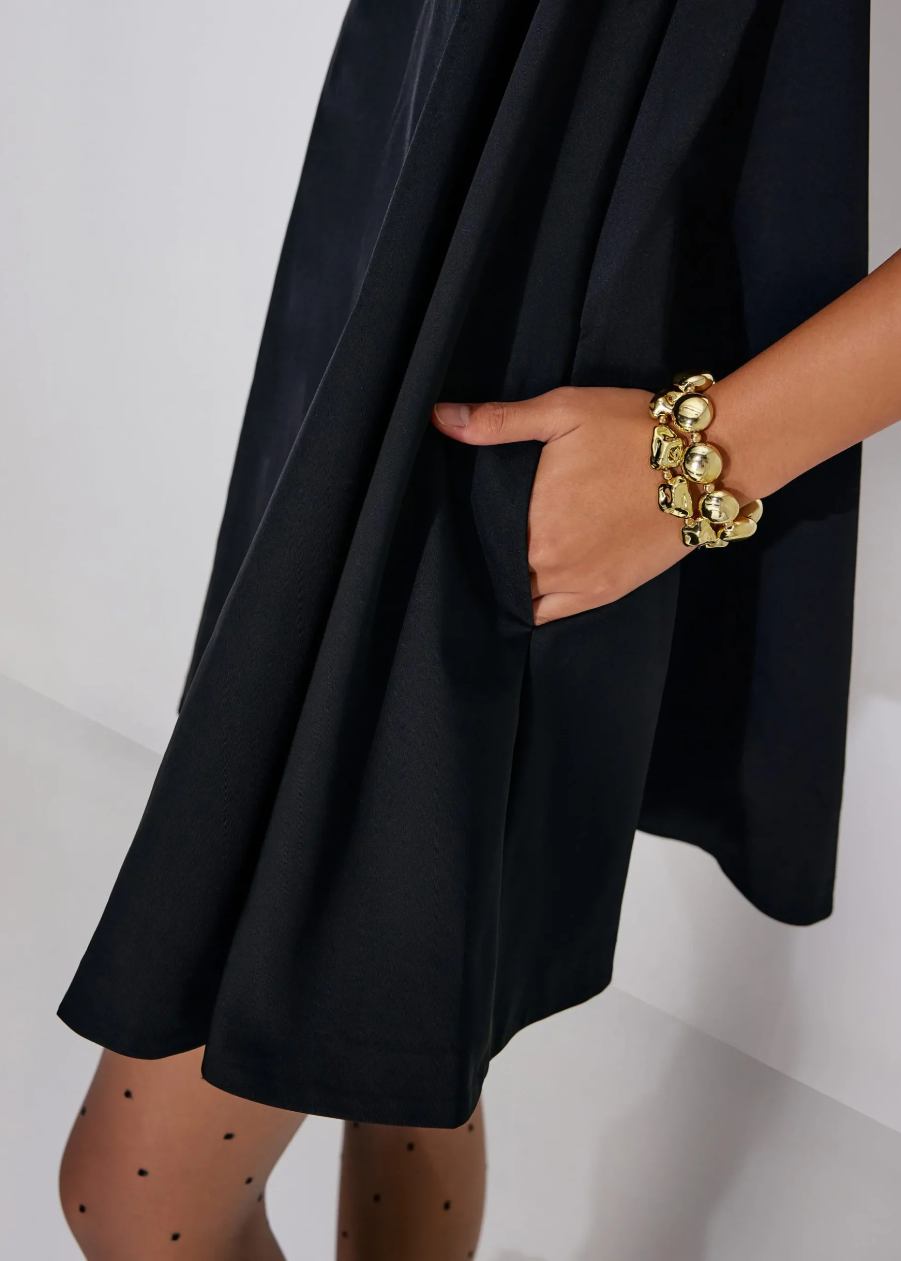 Boat Neck Swing Mini Dress