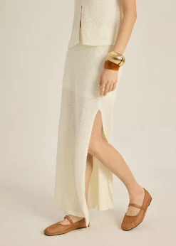 Boucle Knit Column Skirt