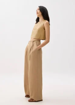 Boxy Vegan Leather Crop Top