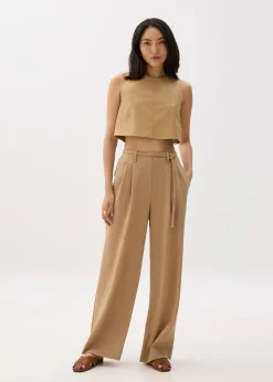 Boxy Vegan Leather Crop Top