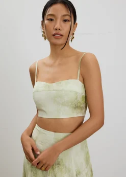 BraFree by LB Abstract Smocked Crop Top