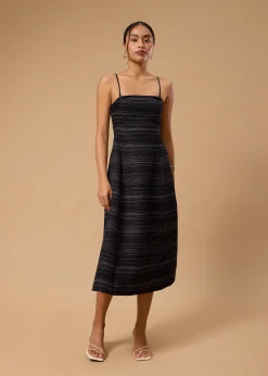 BraFree by LB Emma Multi-way Jacquard Tweed Fit & Flare Midaxi Dress