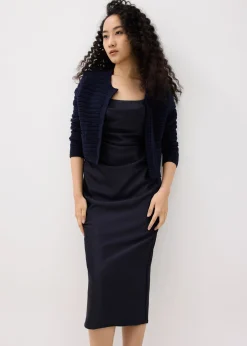 BraFree by LB Esme Satin Column Drape Midi Dress