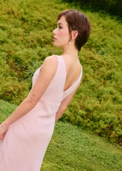 BraFree by LB Georgette V-Neck Bias Cut Midaxi Dress