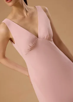 BraFree by LB Georgette V-Neck Bias Cut Midaxi Dress
