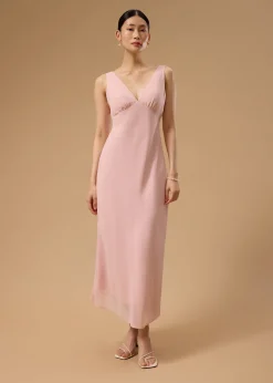 BraFree by LB Georgette V-Neck Bias Cut Midaxi Dress