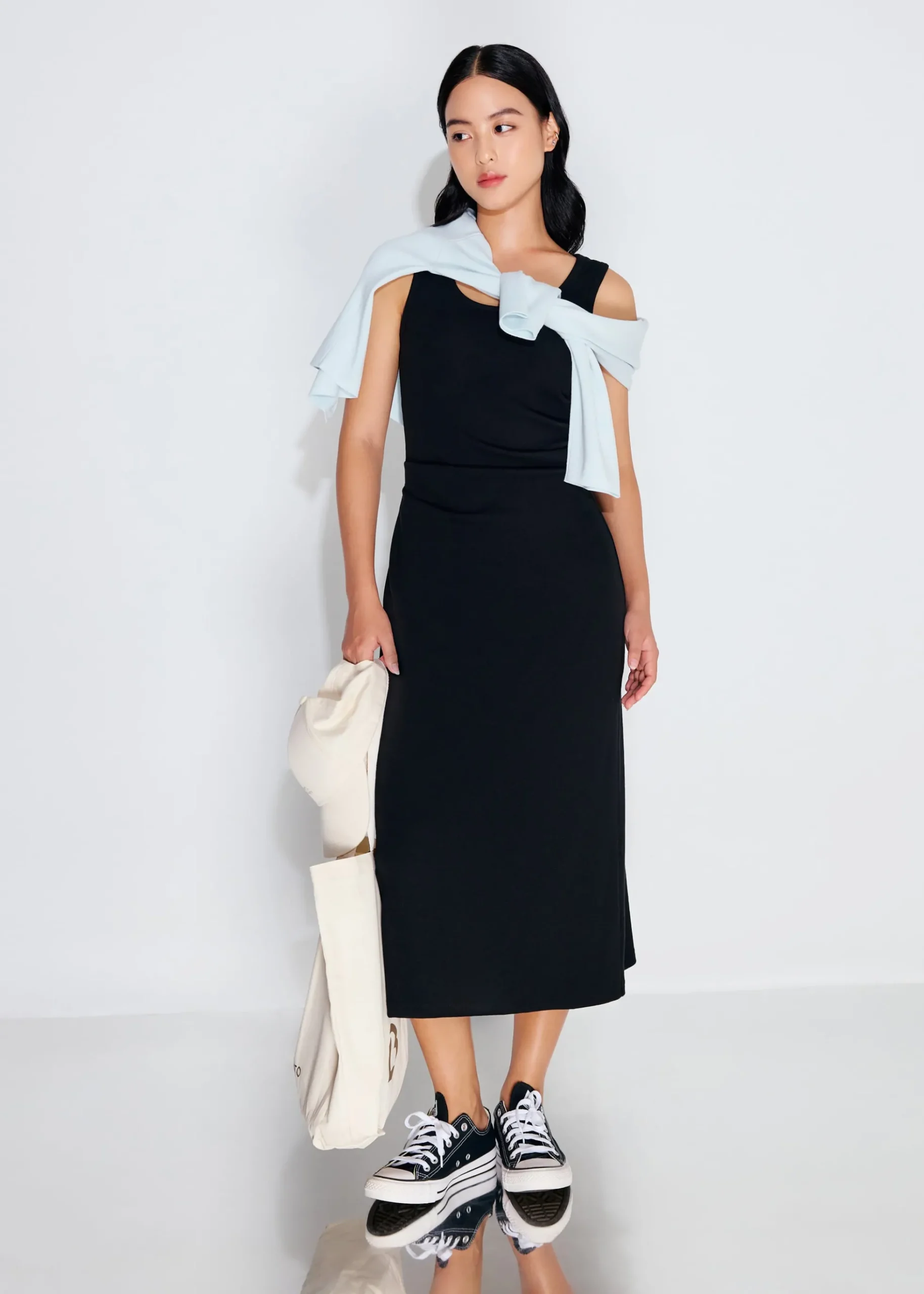 BraFree by LB Jersey Round Neck Column Midaxi Dress