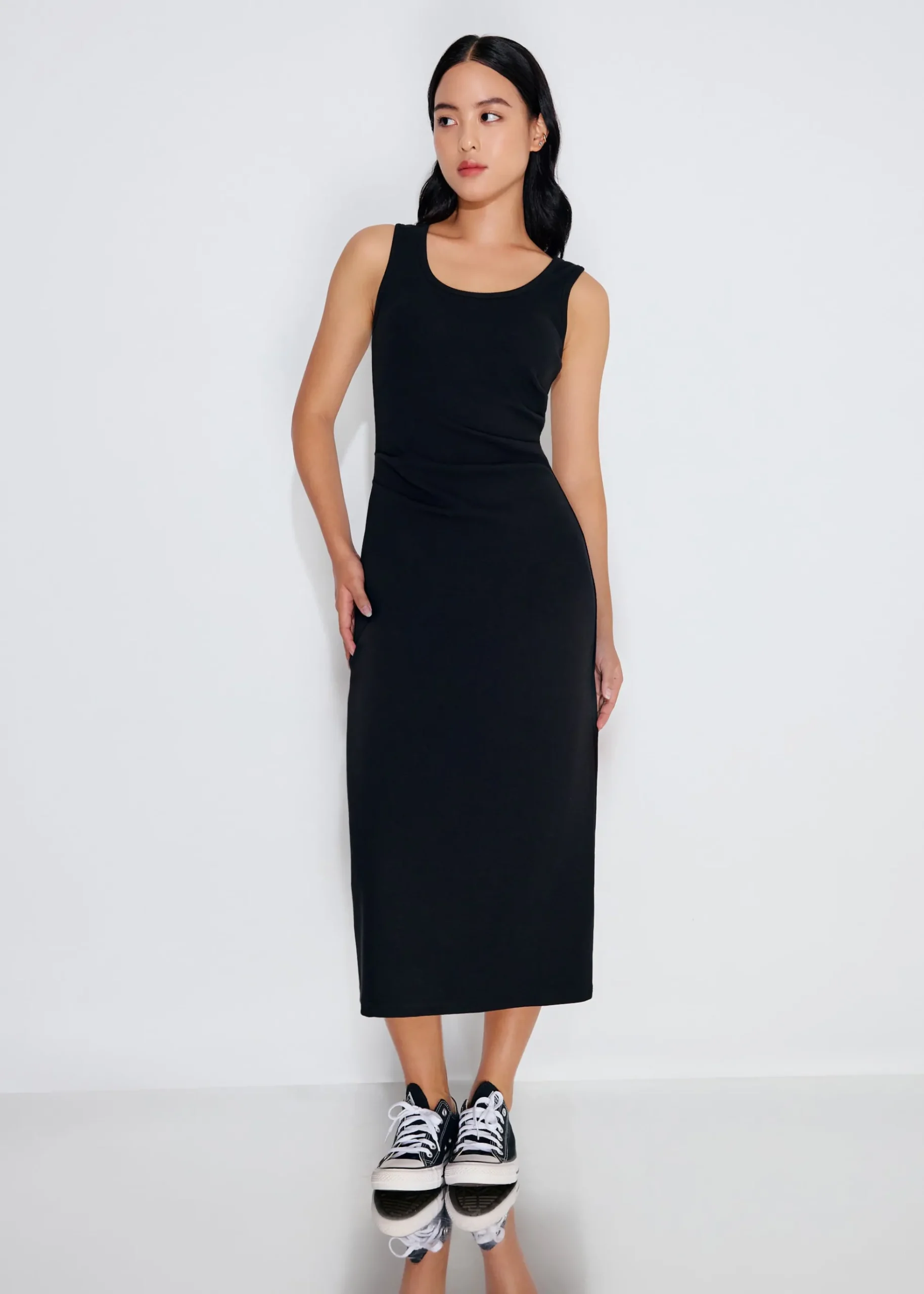 BraFree by LB Jersey Round Neck Column Midaxi Dress