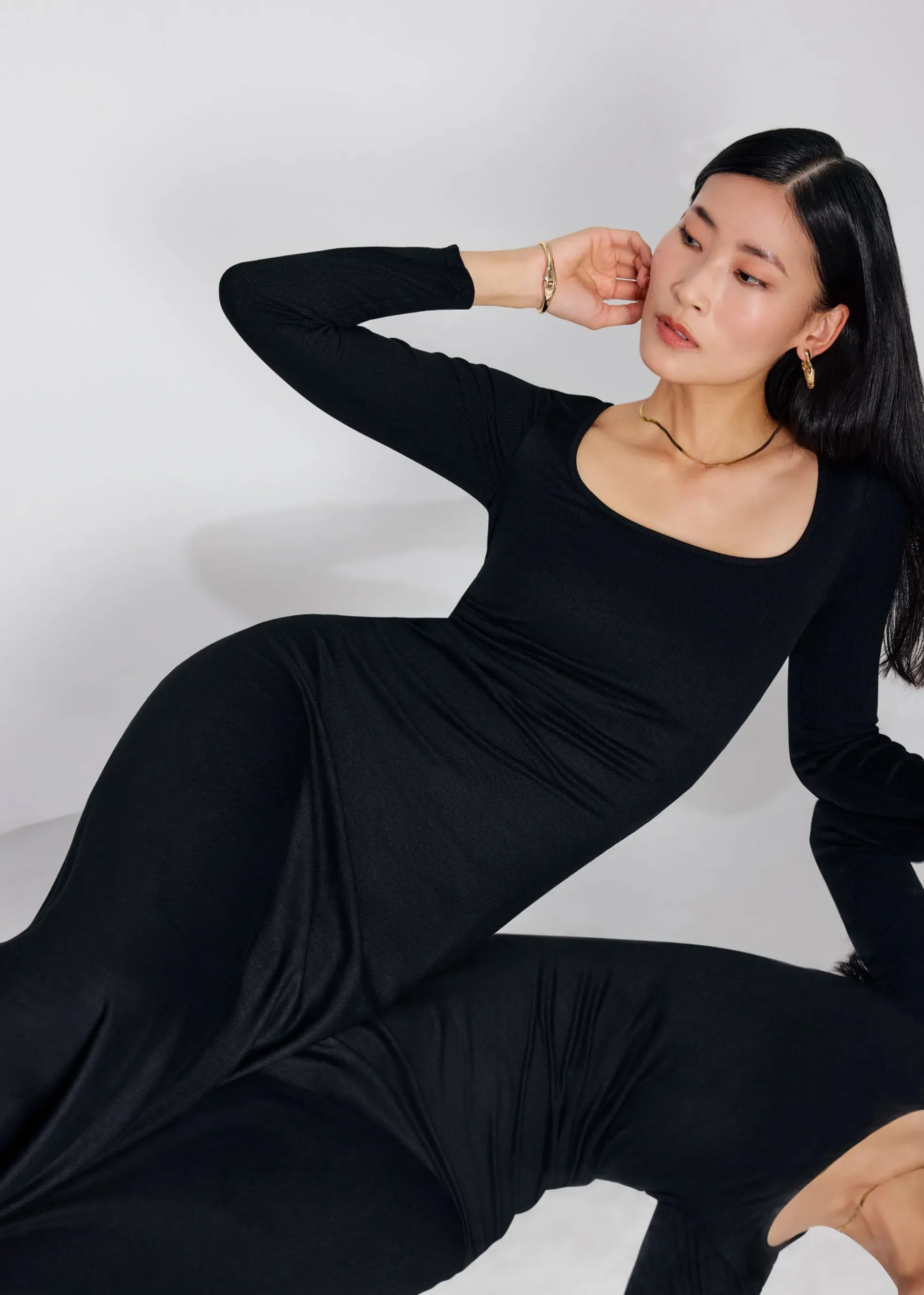 BraFree by LB Jersey Square Neck Shaper Midaxi Dress