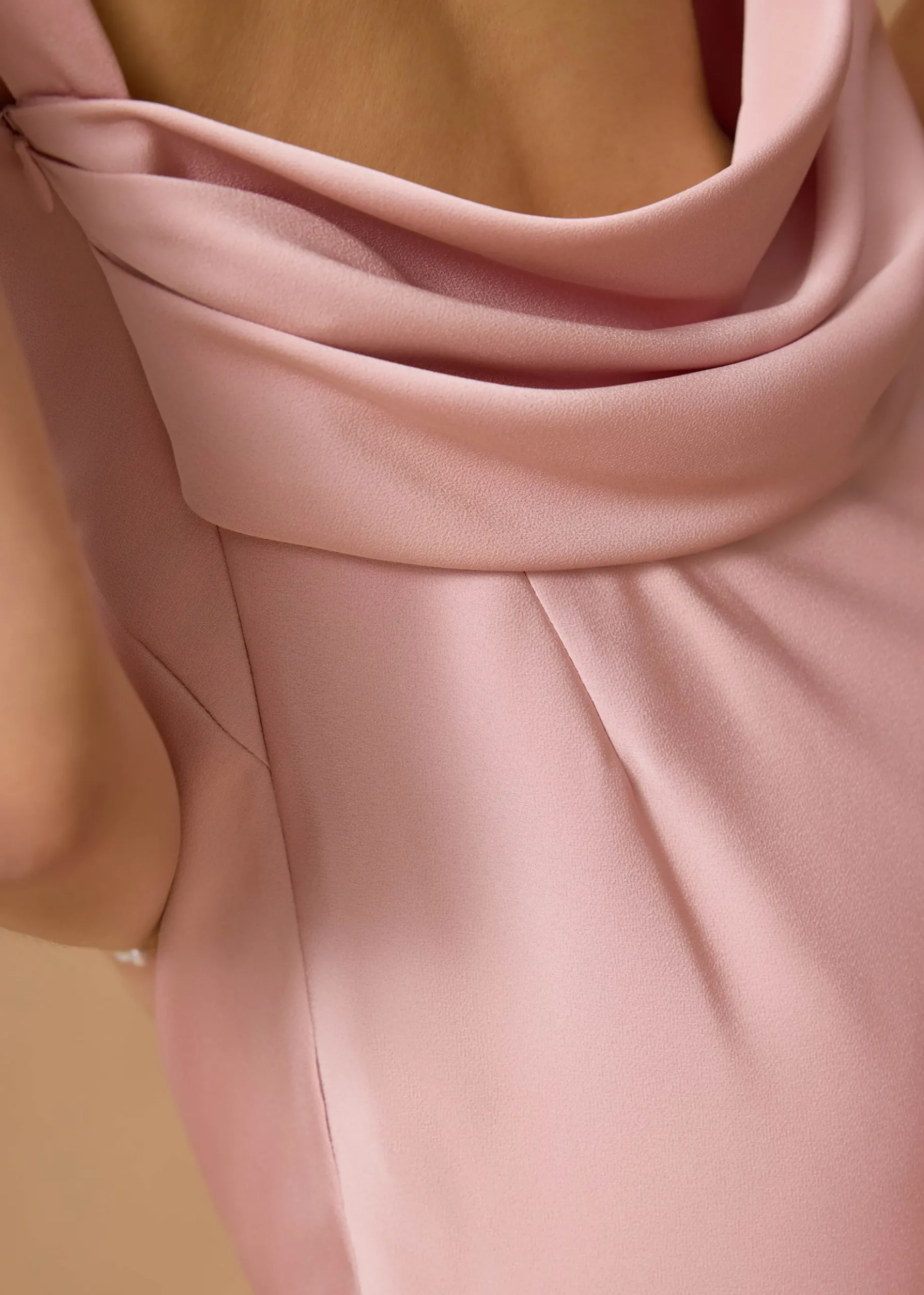 BraFree by LB Satin Cowl Neck Bias Cut Maxi Dress